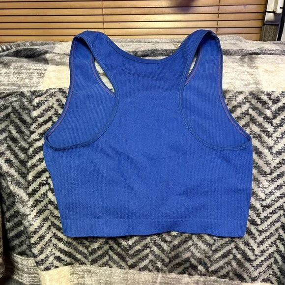 It's Blue Ribbed Sports Bra - L - Picture 3 of 6